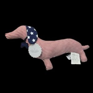 Patriotic Striped Dachshund Dog Plush pillow